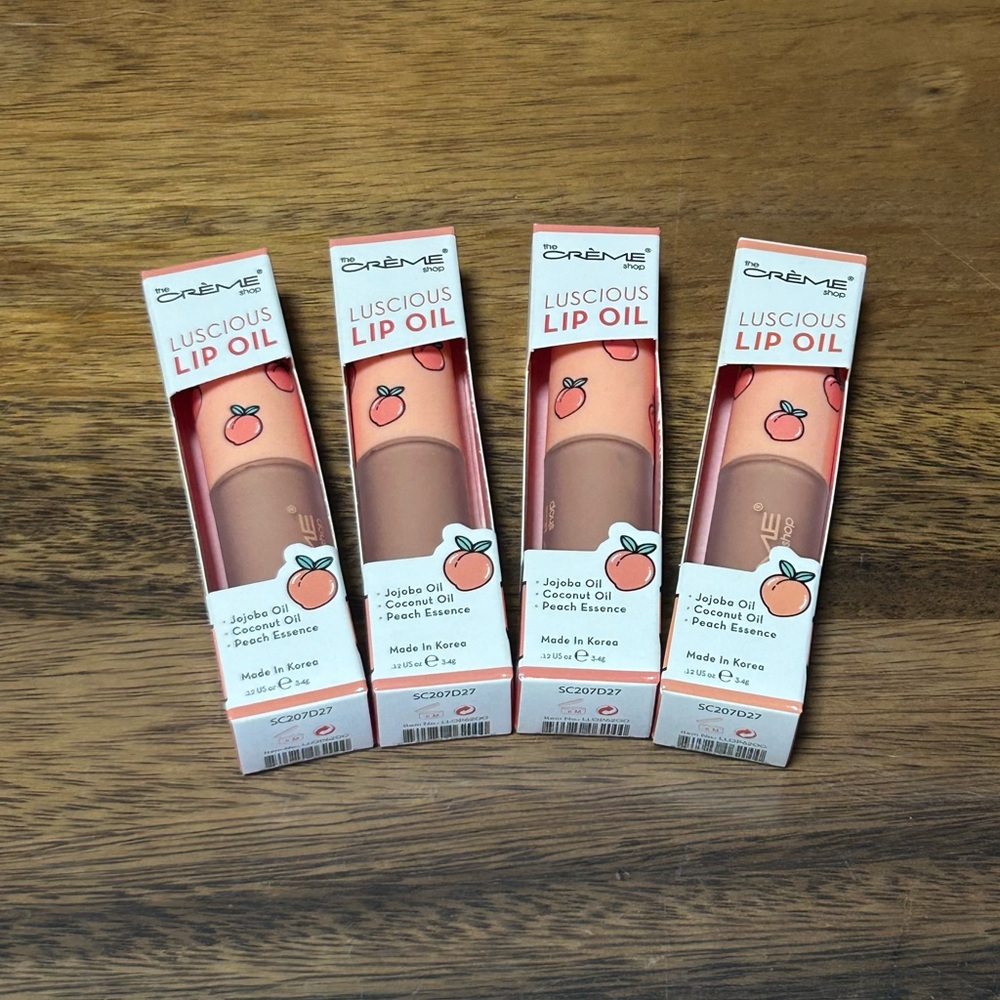 the Crème Shop Peach Cobbler Luscious Lip Oil - Lot of 4
